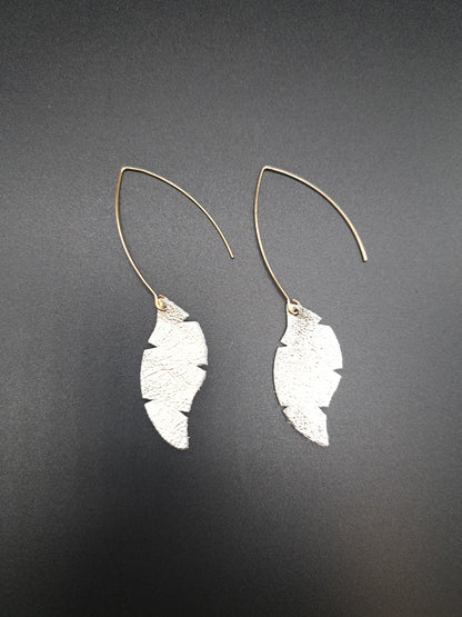 Boucles d'oreilles en cuir doré