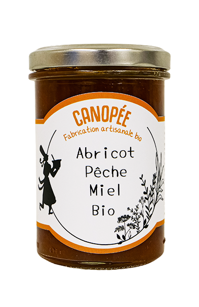 Confiture bio abricot, pêche & miel
