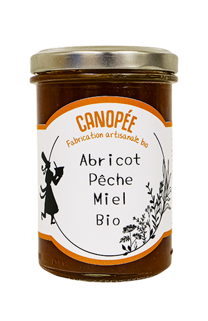 Confiture bio abricot, pêche & miel