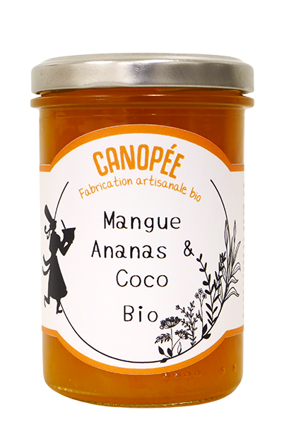 Confiture bio mangue, ananas & coco