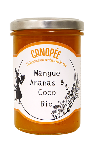 Confiture bio mangue, ananas & coco