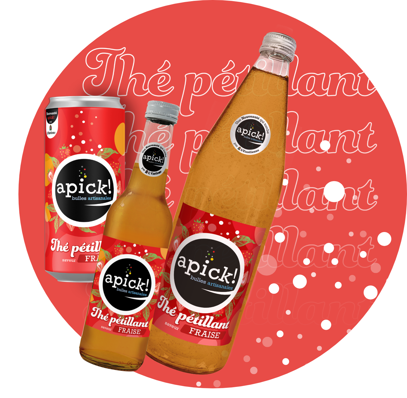 Thé pétillant artisanal à la fraise
