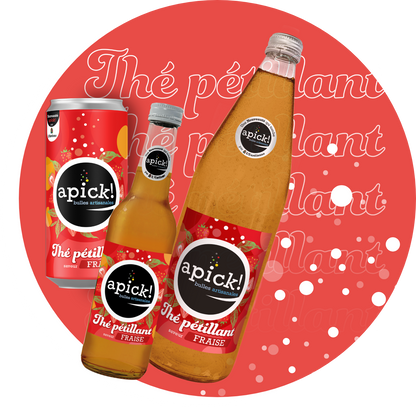 Thé pétillant artisanal à la fraise