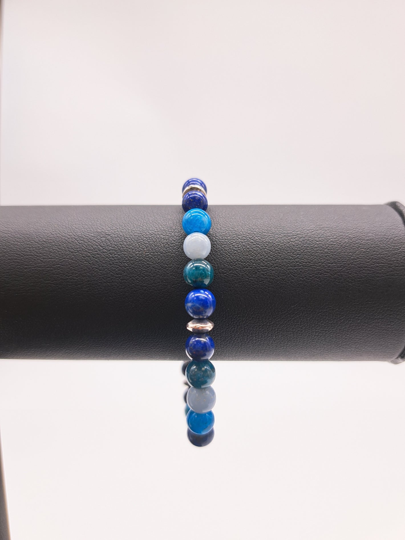 Bracelet en perles 6 mm - tonalité de bleus