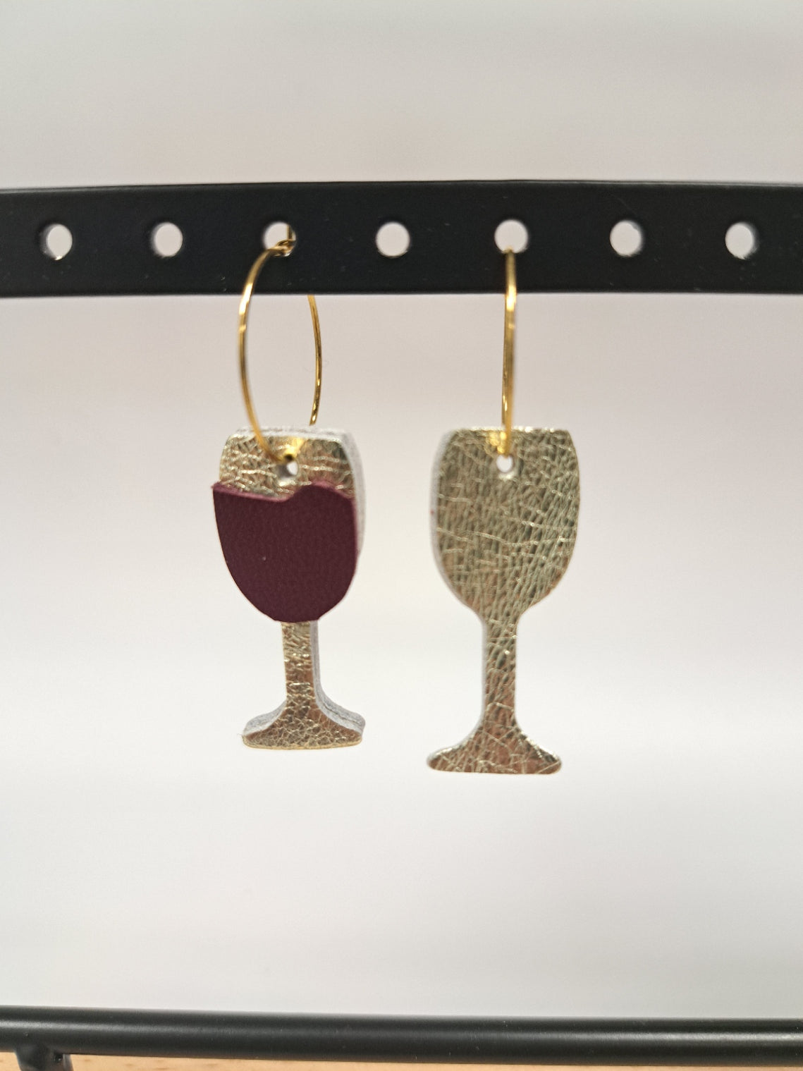 Boucles d'oreilles verre à vin