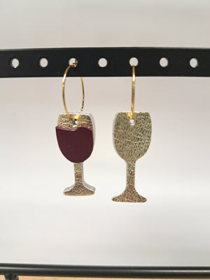 Boucles d'oreilles verre à vin