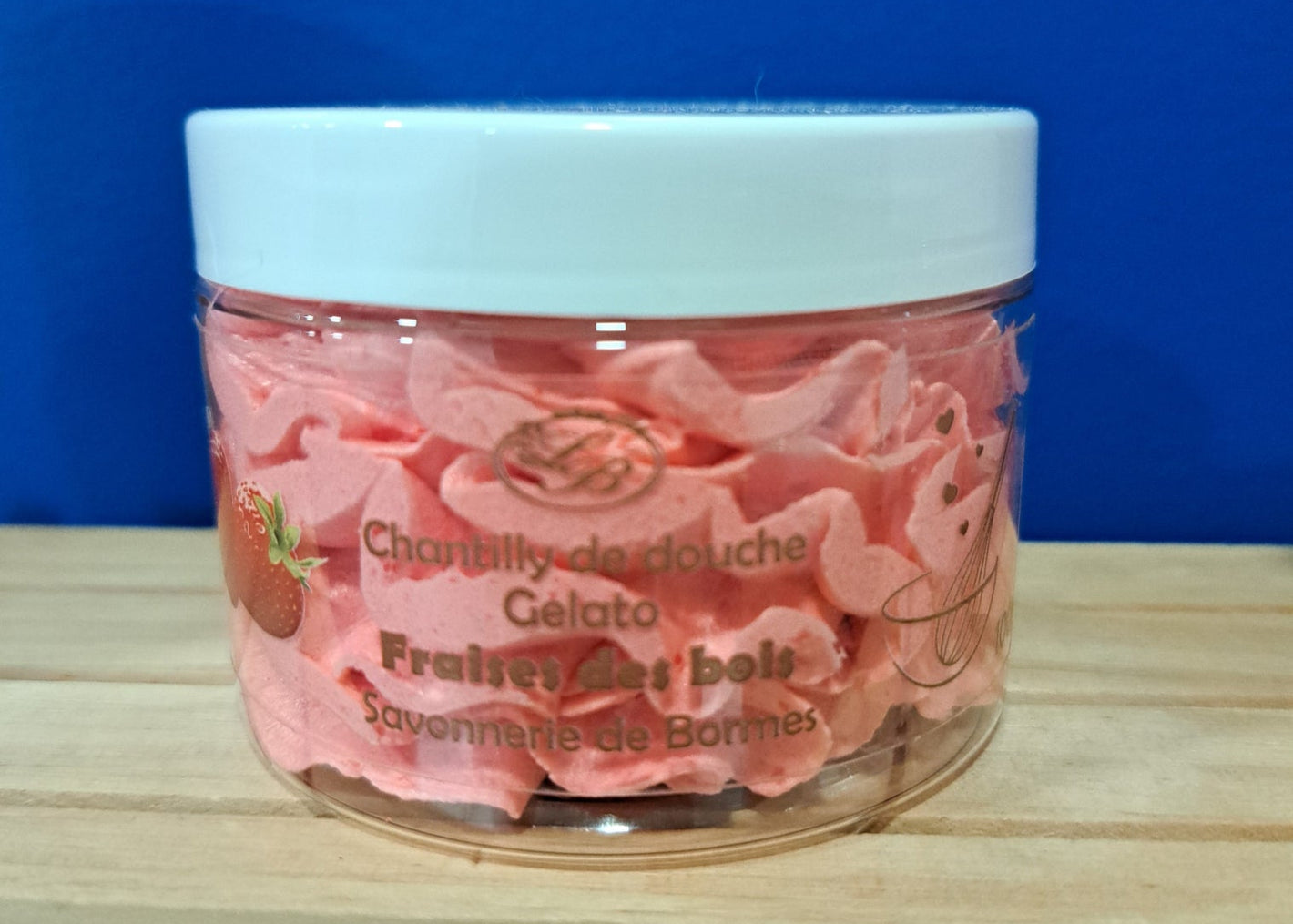 Chantilly de douche parfum fraise des bois