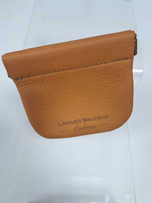 Porte monnaie en cuir marron "LE FLOUZIER"