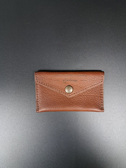 Porte carte en cuir marron