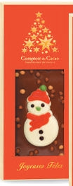 Tablette "bonhomme de neige" de chocolat au lait
