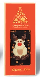 Tablette "renne" de chocolat noir pour Noël