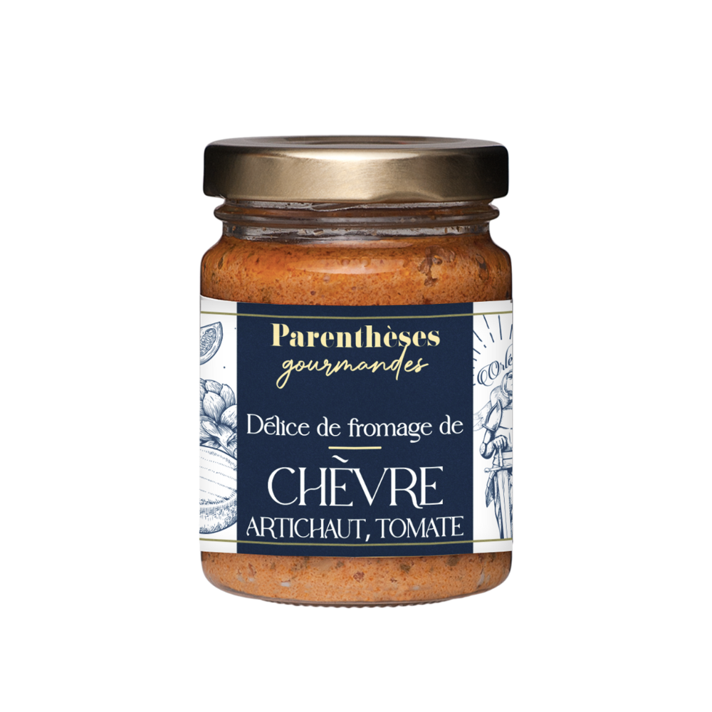 Tartinable délice de fromage de chèvre, artichaut et tomate