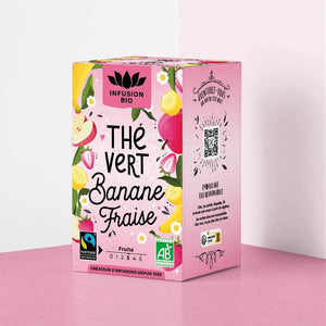 Thé vert banane fraise bio